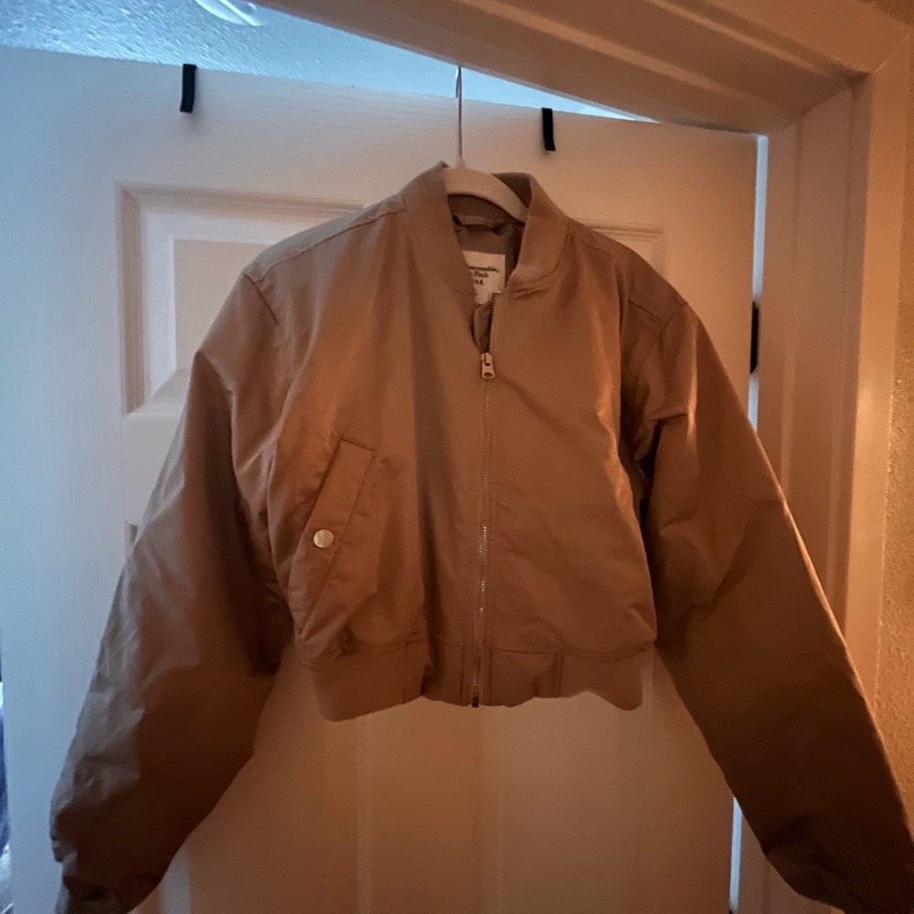 A&F Tan Bomber Jacket xxs